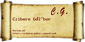Czibere Gábor névjegykártya